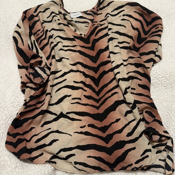 Adrienne Animal Print V-Neck Top - Picture 1 of 1